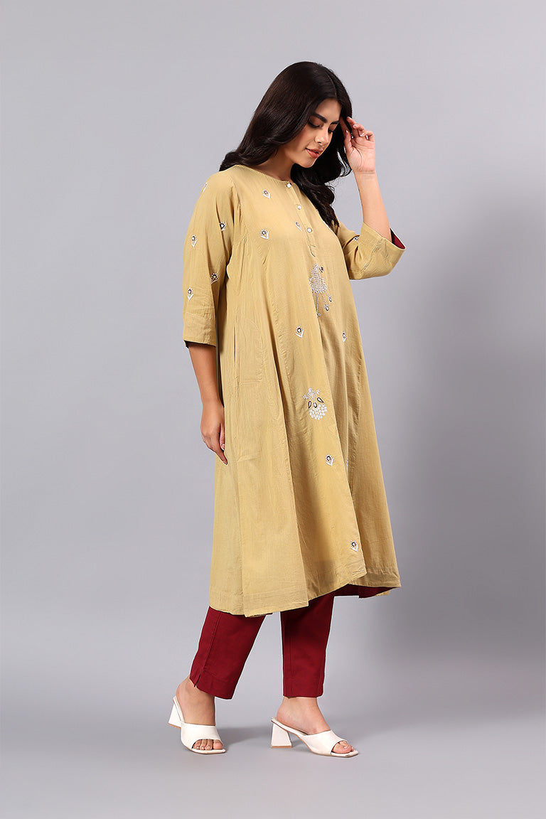 Kurta | Saraansh | Chikankari | Cotton