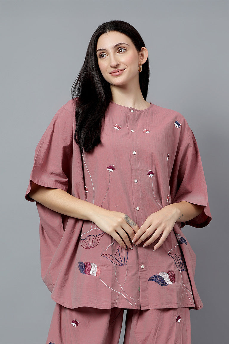Easy Shirt | Sarvnaam | Chikankari | Cotton Chambray