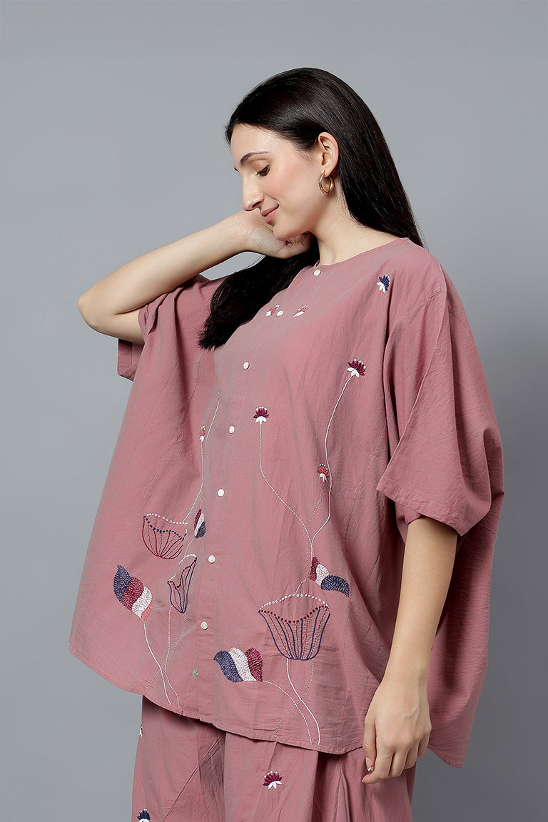 Easy Shirt | Sarvnaam | Chikankari | Cotton Chambray