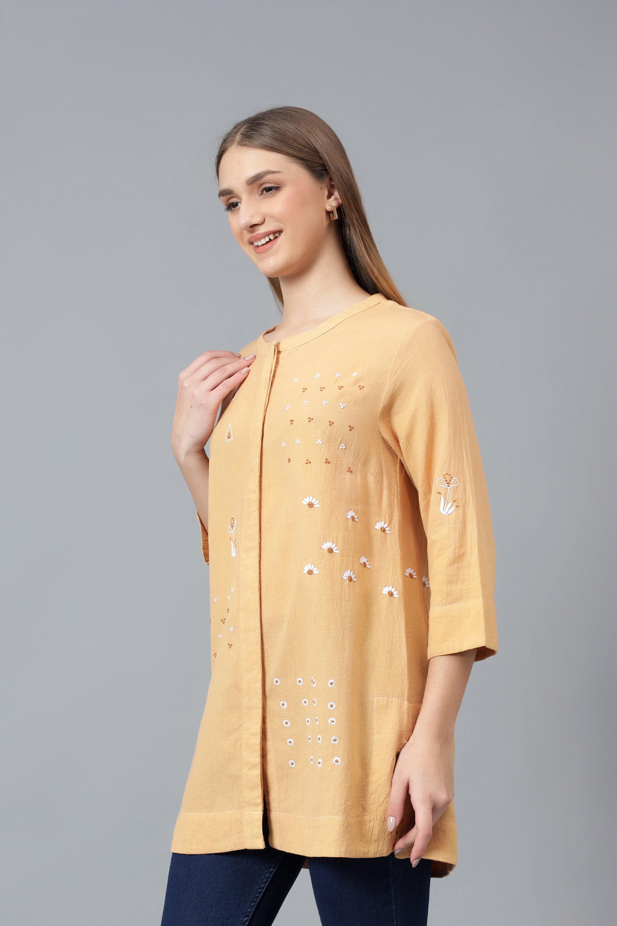 Shirt | Idiom | Chikankari | Cotton Flax(linen)