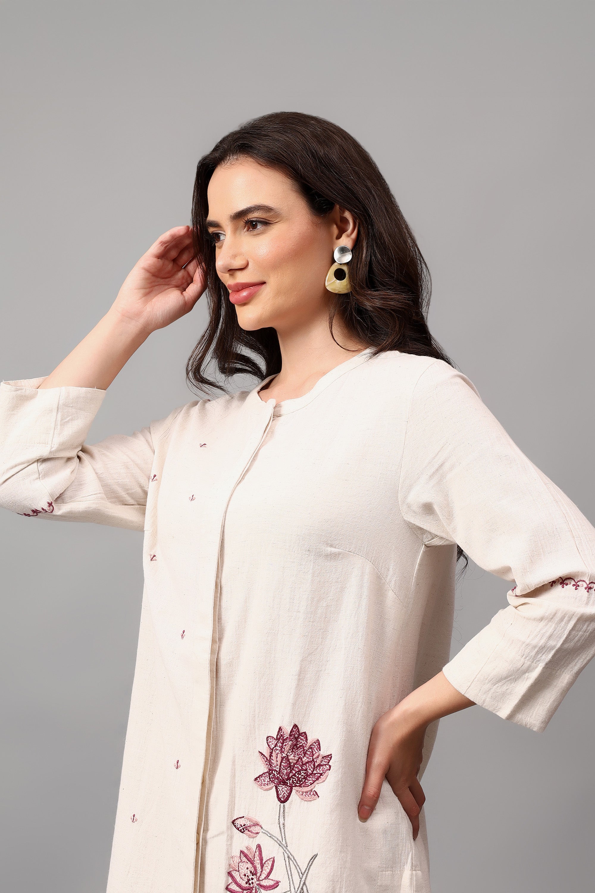 Shirt | Spiti | Chikankari | Cotton Linen