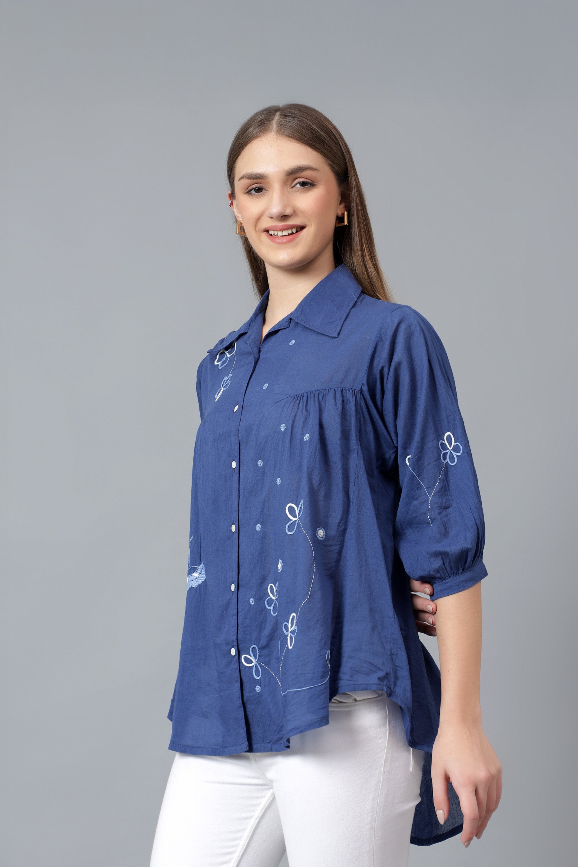 Shirt | Synonym | Chikankari | Cotton