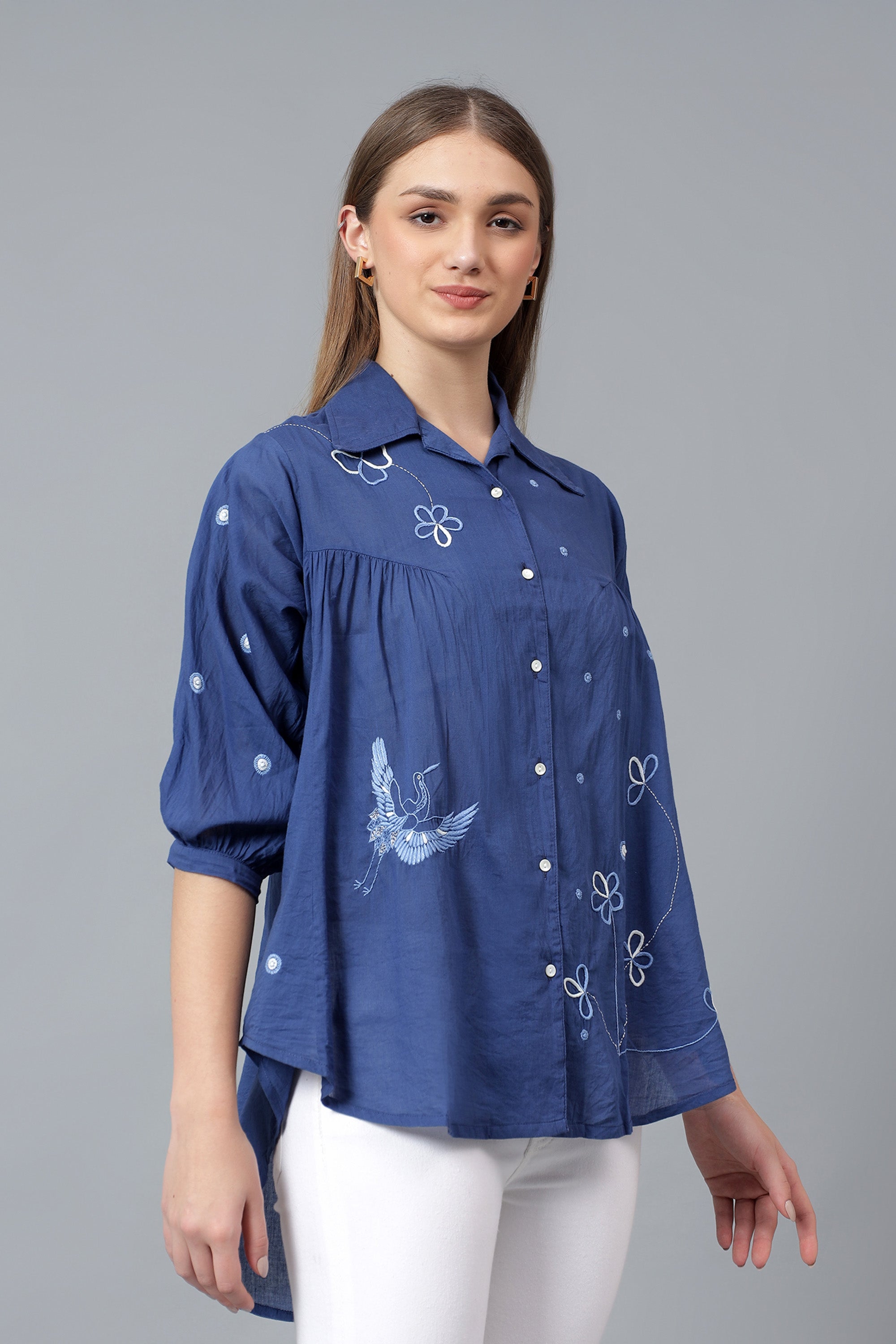 Shirt | Synonym | Chikankari | Cotton