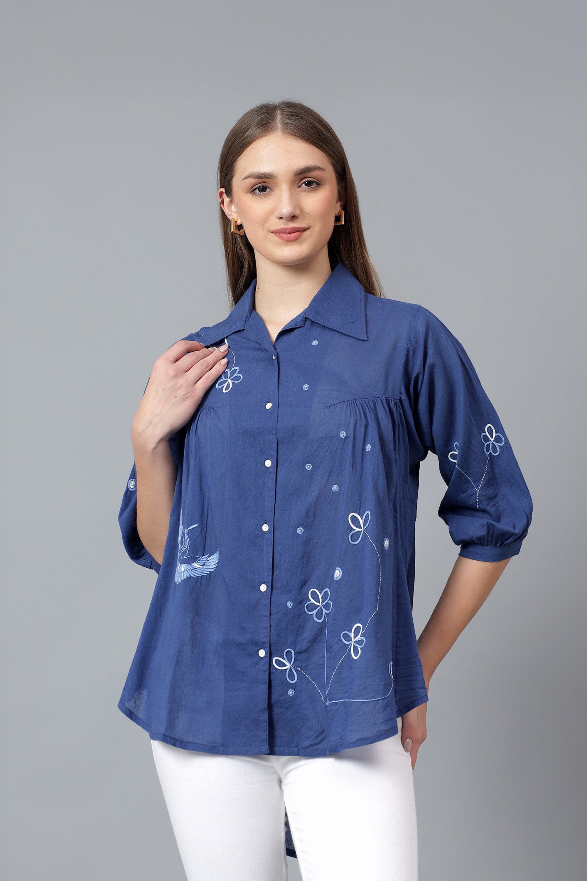 Shirt | Synonym | Chikankari | Cotton