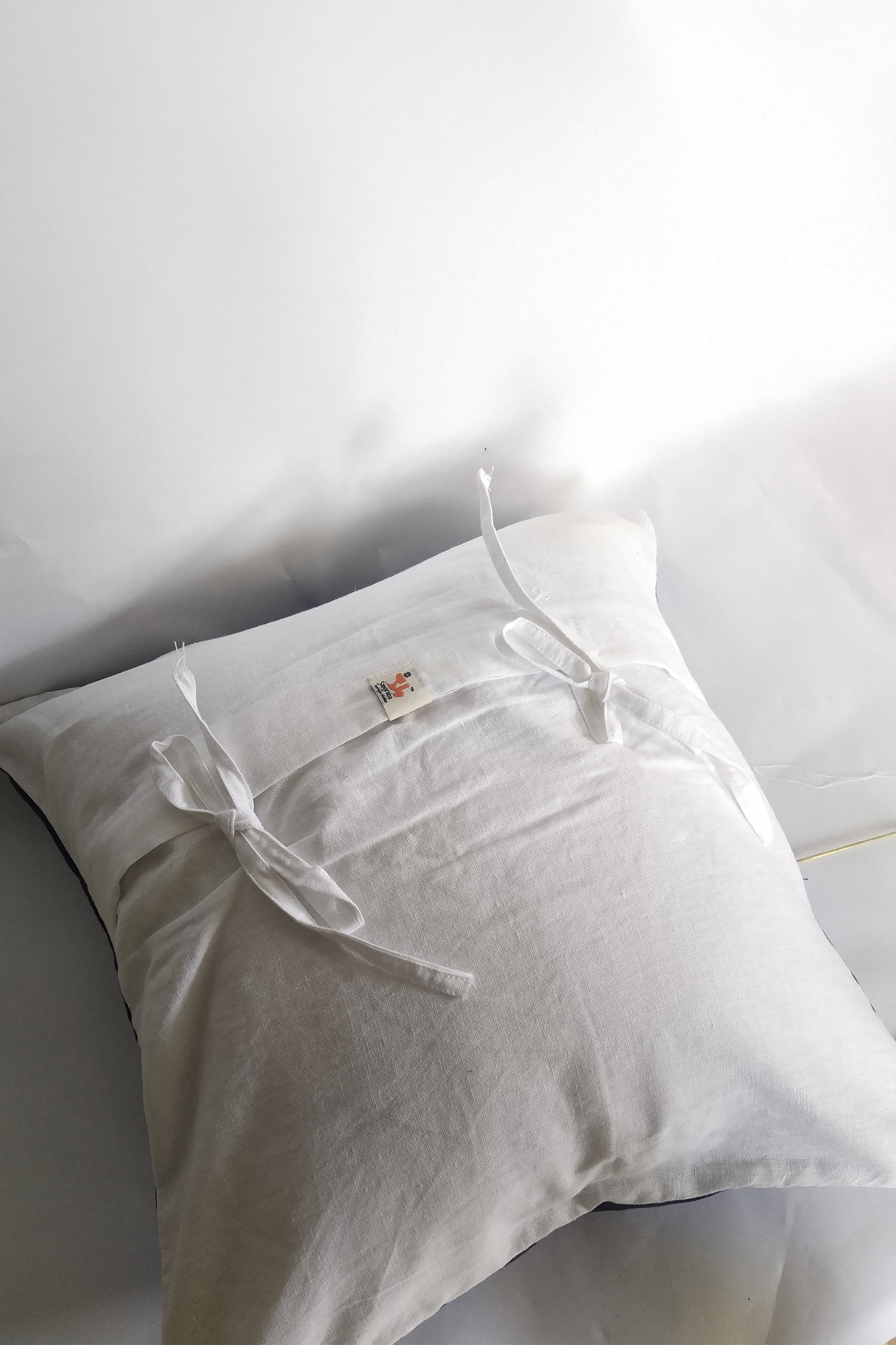 Small Cushion Cover | Kaner | Chikankari | Cotton | 12"