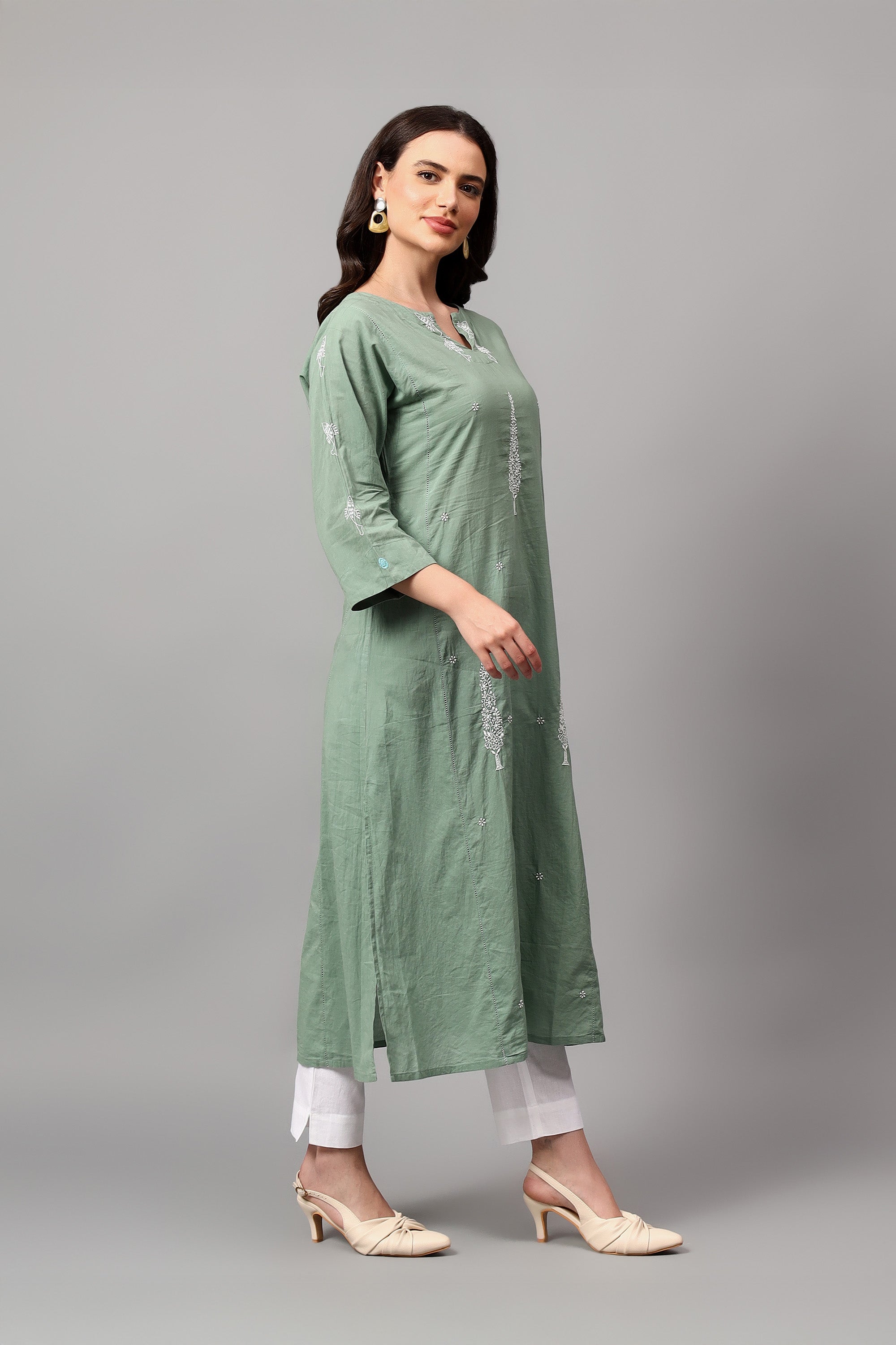 Kurta | Jamuna | Chikankari | Cotton