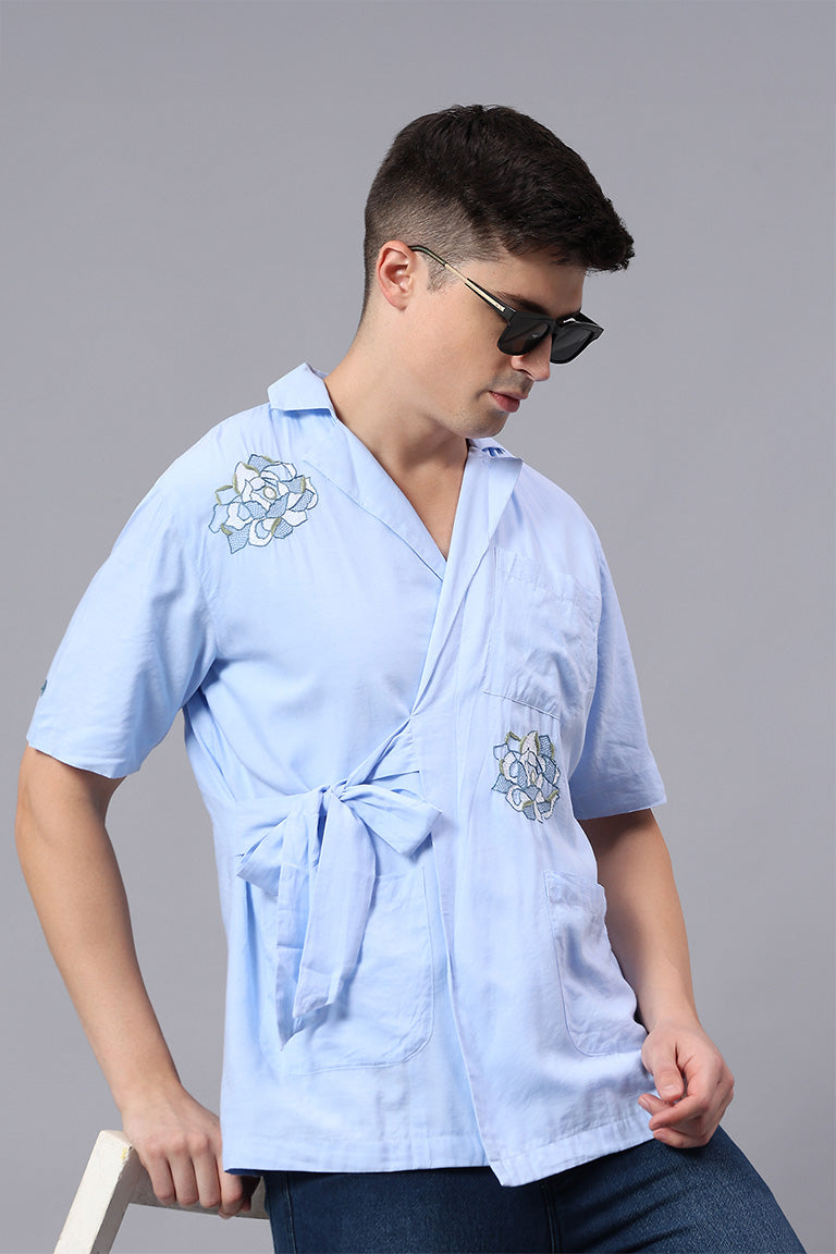 Lapel Collar Overlay | Avyay | Chikankari | Cotton