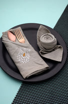 Dinner Napkin | Bherunda | Chikankari | Cotton Flax | Set of 2