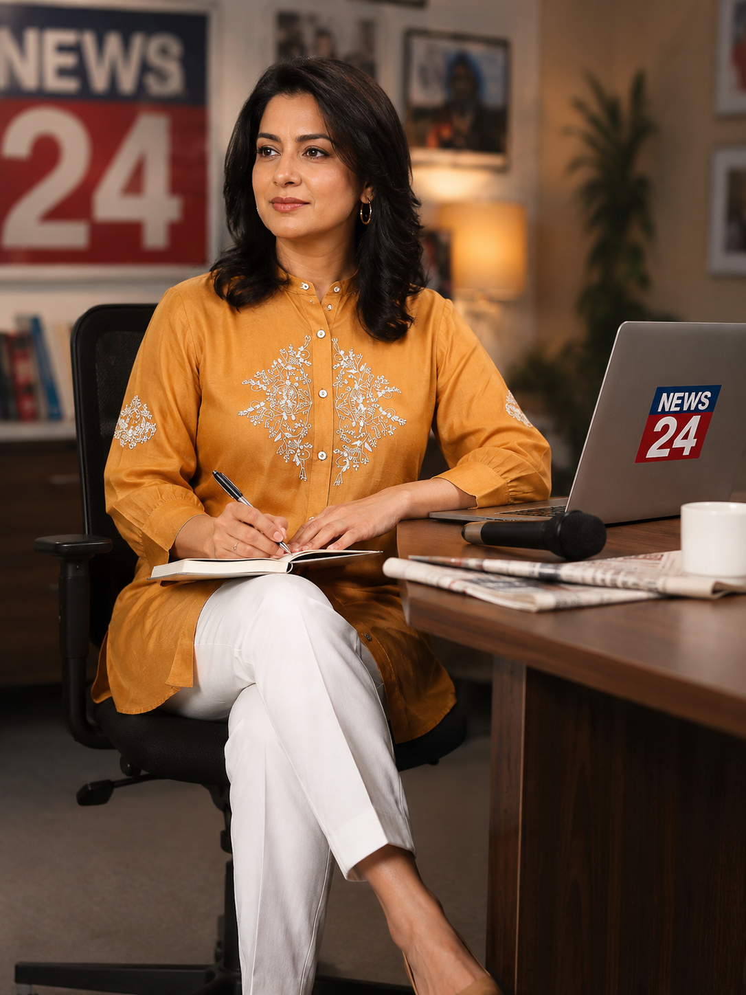 Mandala handcrafted Chikankari  Chanderi Shirt